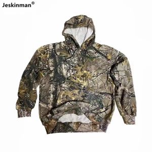 Foot-Wear Men's Men's Spring Automne Fishing Hoodies Pine Branch Boinic Camouflage Hunting Sport Top complet Coton Fluée mince Keep Wark Twater