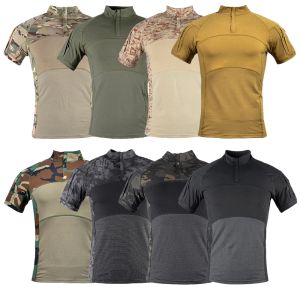 Foot-Wear Military Tactical Shirt Short Camouflage Camouflage Army T-shirt Multicam Multicam Multicam Black Camo Randonnée en plein air Chemises de chasse