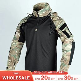 Calzado multicolor de combate militar camiseta del ejército estadounidense cp camuflage hombres camisa táctica airsoft paintball acampado de caza