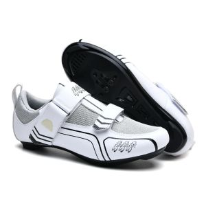 Chaussures nouveaux maillots de vélo respirant hommes hommes blancs de triathlon de triathlon pour femmes pèse de pédale d'auto-localisation des chaussures de cyclisme
