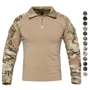 Calzado Camisas tácticas al aire libre Hombres Militar CP Frog Quick Dry CS Camuflage Camuflage Combact Cazador Pintball Gear Ejército Uniforme