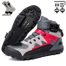 Chaussures QQJCS1989 Haute qualité chaussures vtt hommes randonnée Cycl chaussures chaussures de cyclisme HighCut vtt gravier route vélo baskets vêtements d'hiver