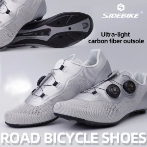 Footwear Sidebke Breathable Road Bicycle Sneakers for Men Carbon Road Cycling Chaussures Ultralight Speed Cycling Sneaker for Running Sports