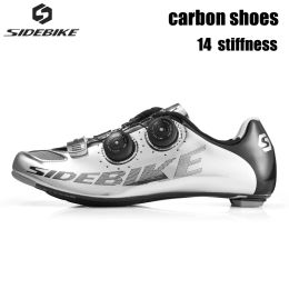Schoenen sidebike carbon fietsen schoenen wegfietsschoenen ultralichte schoenen schoenen mannen sneakers zelflocking schoenen bovenop veter