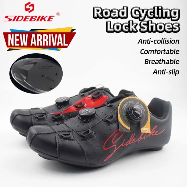 Foot-Wear Side Bike Unisexe Cycling Sneaker Road Boke Chaussures Selflocking Lightweight Outdoor Sports Sneakers Cycling Chaussures pour hommes Femmes