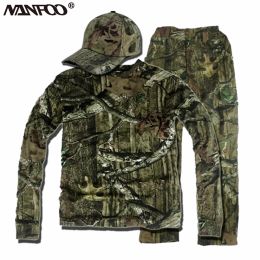 Schoenen Spring zomer Bionic Camouflage Jacht Visserijpak Outdoor Ademend Ghillie Suit met lange mouwen T -shirt draagbaar jungle -pak