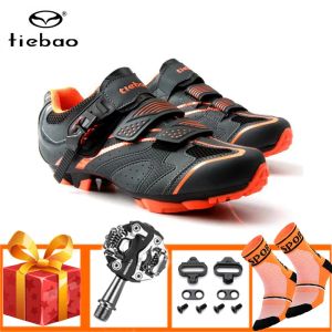 Chaussures TIEBAO Professionnel VTT Chaussures De Cyclisme Ajouter Pédales Respirant Autobloquant Hommes Femmes Résistant À L'usure Baskets De Vélo