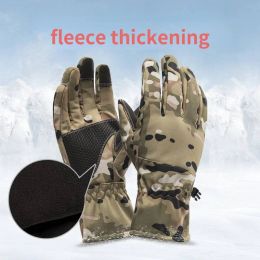 Velles Glants de chasse au camouflage d'hiver Glants de pêche non glancier de ski tactile imperméable Gants de camping