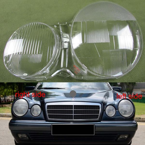 Para 02-08 Mercedes-Benz W210 E200 E240 E260 E280 Cubierta del faro Transparente Carcasa del faro Carcasa Pantalla de cristal 2PCS