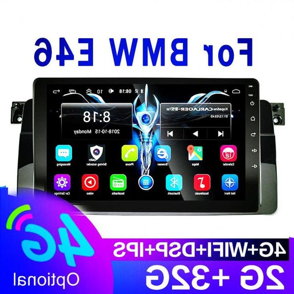 Envío gratuito para 1998-2006 BMW Serie 3 M3 E46 316i 318i Coche Android GPS Radio Estéreo WIFI MAPA gratuito Quad Core 2 din Coche Multimedia Play Kdqv