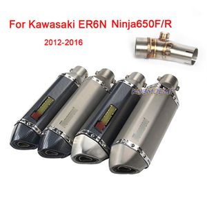 Pour 2012-2016 Kawasaki ER6N Ninja650F R moto tuyau de raccordement en acier inoxydable moyen tuyau lien silencieux queue Pipe2290