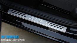 Plaque de seuil de porte en acier inoxydable, bande de seuil de pédale de bienvenue pour Volkswagen Jetta 2013, accessoires de voiture Jetta 4pce/ensemble