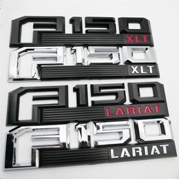 Voor 2015-2018 Ford F-150 XLT LARIAT Chroom Rood Zwart Spatbord Embleem Badge Naamplaten Passenger Driver Sides2573