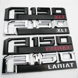 Voor 2015-2018 Ford F-150 XLT LARIAT Chroom Rood Zwart Spatbord Embleem Badge Naamplaten Passenger Driver Sides254u