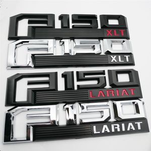 Pour 2015-2018 Ford F-150 XLT LARIAT Chrome Rouge Noir Fender Emblem Badge Plaques signalétiques Passager Conducteur Sides2573