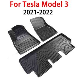 Pour 2021 2022 Tesla modèle 3 voiture tapis de sol antidérapant imperméable TPE accessoires de voiture modifiés entièrement entouré coussin de pied spécial H220415