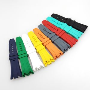 Pour boucle déployante de 20 mm/barre à ressort boucle ardillon Bracelet de montre en caoutchouc de silicone de 27 mm pour AP Royal Oak 39 ou 41 modèles 1300 15400