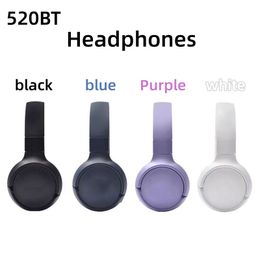 Pour 520BT Bluetooth Wireless Headphone Game Casice Wireless Mic Casice Music Calphones Radio Appel Stéréo Écouteurs pliables Sports Poldable