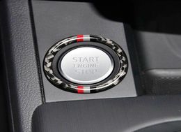 Voor A4 2017-2018 Auto Motor Start Stop Contactsleutel Ring Stickers Koolstofvezel Cirkel Trim Accessoires9233849