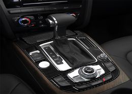Pour A4 A5 S4 S5 B8 Q5 SQ5 style intérieur en Fiber de carbone voiture contrôle central panneau de changement de vitesse couvercle garniture autocollant décoration 6000338