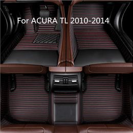 Voor Acura TL 2010-2014 Laterale gesneden handgemaakte auto-vloermatten achterste voering matten