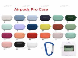 Pour AirPods 3 Case de silicone Pro Soft Ultra Thin Protector AirPod Cover Cools Earphone Cases Antidrop Earpods Clothing with Hook Retail 3798873