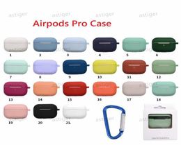 Pour AirPods 3 Case de silicone Pro Soft Ultra Thin Protector AirPod Cover Elee Case Antidrop Earpods Clothing with Hook Retail 3786993