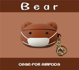 Pour AirPods Case Airpods Pro 2 1 Case 3D Cartoon Cookie Bear Earphone Case pour Apple Wireless Bluetooth Headset Soft Protect Cover 1420764