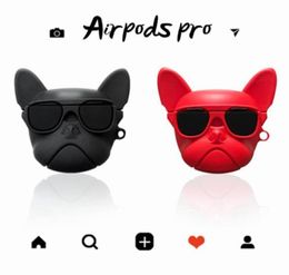 Voor airpods case airpods pro luxe Leuke ins 3D bulldog hond siliconen case voor Airpods 1 2 Bluetooth Oortelefoon Accessoires cover Bag2120759