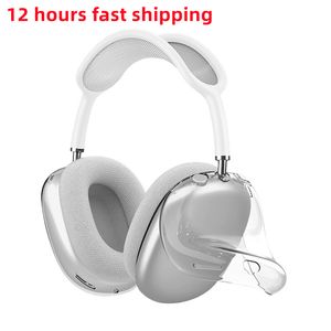 Para AirPods Max ANC Bluetooth Aurices Accesorios de auriculares Transparentes TPU Silicona sólida impermeable Case de protección AirPod Maxs Auriculares Cubierta de auriculares