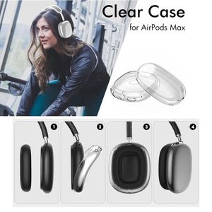 Para Airpods Max auriculares bluetooth Accesorios Transparente TPU Silicona Sólida Funda protectora impermeable Auriculares Funda para auriculares