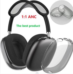 Voor Airpods Max Bluetooth-oordopjes Hoofdtelefoonaccessoires Transparant TPU Stevig siliconen Waterdicht beschermhoesje Ruisonderdrukkende hoofdtelefoon Headsethoes