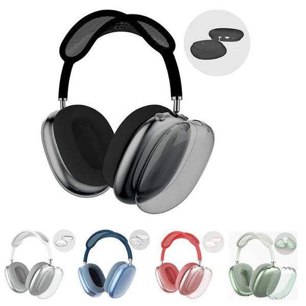 Pour Airpods Max écouteurs Bluetooth accessoires pour écouteurs Transparent TPU solide Silicone étui de protection étanche AirPod Maxs casque housse de casque