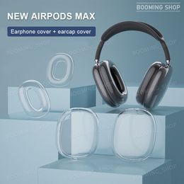 Voor AirPods Max Bluetooth -hoofdtelefoonaccessoires Transparante TPU Solid Silicone Waterdichte beschermhoes Airpod Maxs Hoofdtelefoon Hoofdtelefoon