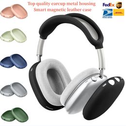 Voor AirPods Max Bluetooth-hoofdtelefoonaccessoires AirPods draadloze oortelefoon Topkwaliteit metalen siliconen anti-drop beschermende waterdichte hoes
