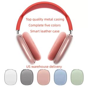 Para AirPods Max Accesorios para auriculares Bluetooth Airpod Max Auriculares Auriculares inalámbricos ANC de alta calidad Carcasa de metal Funda protectora de silicona anticaída