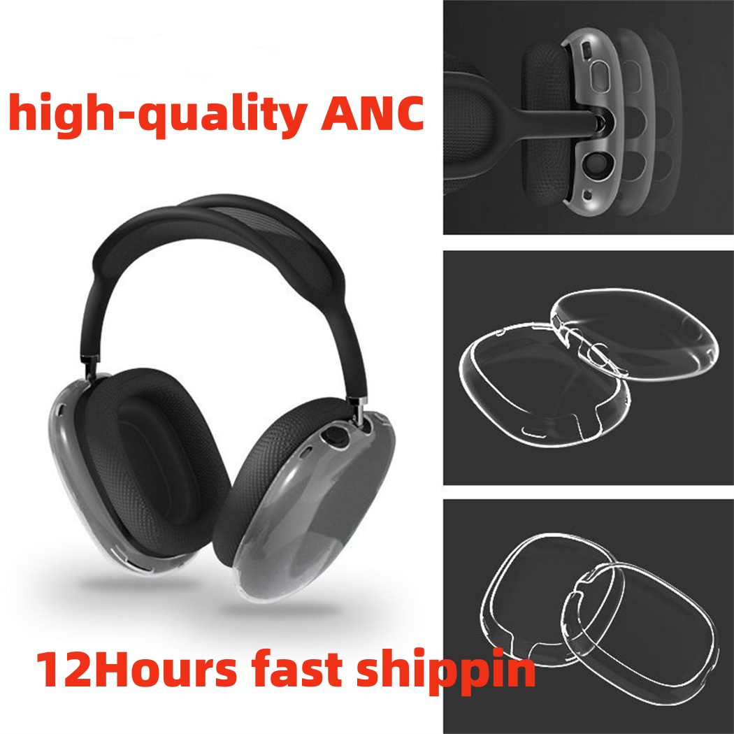 For Airpods Max original quality with ANC Headband Headphone Accessories Transparent TPU Solid Silicone Waterproof Protective case AirPod Maxs Headphones Case