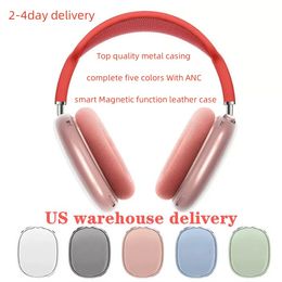 Pour AirPods Max Pro 2 3 Bluetooth Accessoires Accessoires Airpod Max Casicoles sans fil de qualité supérieure ANC Metal Shell Silicone Anti-Drop Protection Case