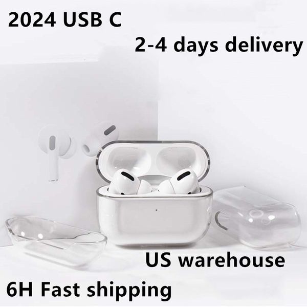 Para AirPods Pro 2 2024 USB C air pods airpod auriculares 3 Funda protectora linda de silicona sólida para auriculares Caja de carga inalámbrica de Apple A prueba de golpes 3.º 2.º estuche