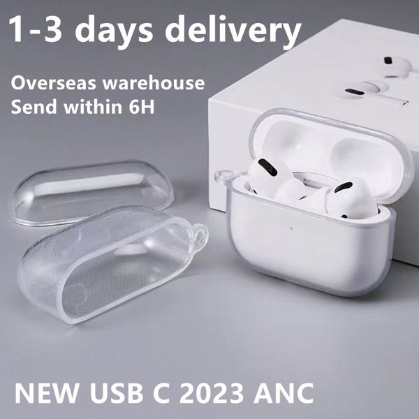 USB C para AirPods Pro 2 2023 Accesorios para auriculares de segunda generación AirPods 3 Funda protectora Cordón para auriculares con auricular Bluetooth