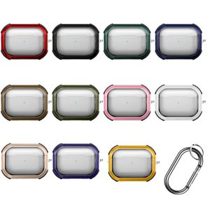 Pour Airpods Pro étui antichoc Transparent housse de protection pour Airpods 3 2 1 Pro2 mat dur avec porte-clés