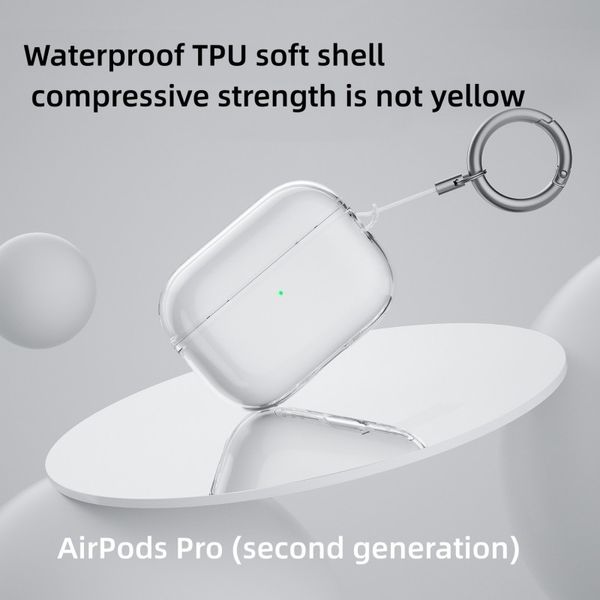 Pour AirPods Pro2 accessoires pour écouteurs Bluetooth housse de protection boîtier de chargement sans fil Apple housse fendue solide étui d'oreille Pro 2e génération