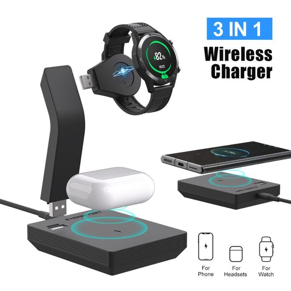 Pour Amazfit Bip U GTS GTR 2 montre intelligente 3 en 1 chargeur sans fil support Dock pour Samsung Watch4 actif Huawei gt3 gt2 accessoires