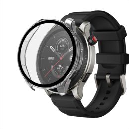 Pour Amazfit GTR 4 GTR4 CASE PC + Protecteur en verre trempé Protecteur Couvercle complet Cadre des coquilles de pare-chocs pour femmes Men Smart Watch