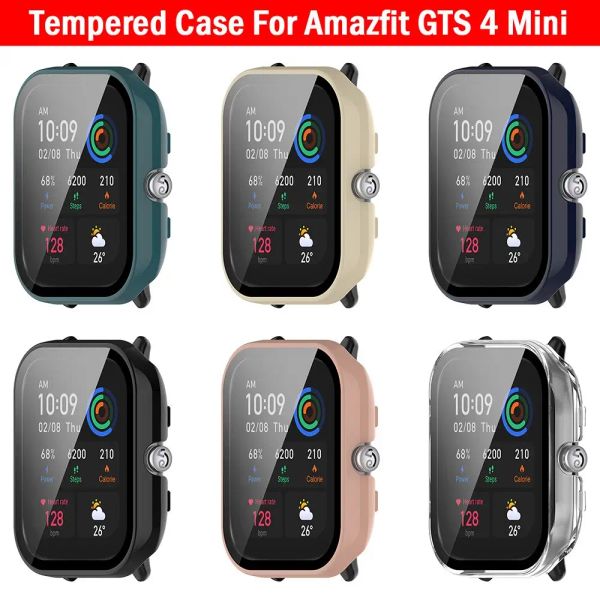 Pour Amazfit GTS 4 Mini PC Case + Temperred Glass Smart Watch Screen Protector Cover pour Huami Amazfit GTS4 Mini Bumper Shell