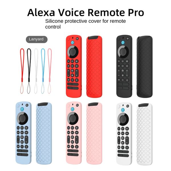 Para Amazon Alexa Voice Remote Pro funda protectora de control remoto con funda de silicona anticaída