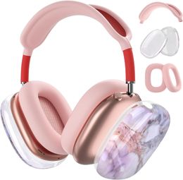 Voor Apple AirPods Max Headphone Accessoires Multi-kleuren transparante TPU Solid Siliconen Waterdichte kop op gemonteerde oortelefoon Earmuffs Draadloos oplaadstofafdekking