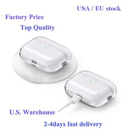 Para Apple Airpods pro 2 2.ª generación airpod 3.ª pros Accesorios para auriculares Funda protectora de TPU sólida para auriculares Carga inalámbrica Funda a prueba de golpes EE. UU. Stock