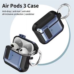 Voor Apple AirPods Pro 2 Case Headset Accessories TPU PC Armor Protective Wireless oortelefoon AirPod 3 2 Cover Shockproof Anti Drop met Key Hook Retail Box
