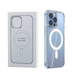 Para Apple iPhone 14 ProMax Fundas para teléfonos móviles Carcasa móvil Con ventosa Carga inalámbrica Transparente Magnético XS Max 13 12